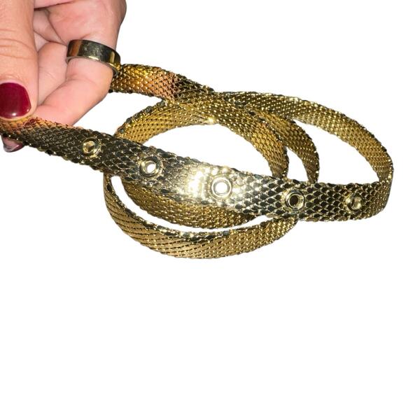 Vintage Gold Mesh Belt Ornate Buckle 38–39.5” Adjustable Glam Statement main image 8